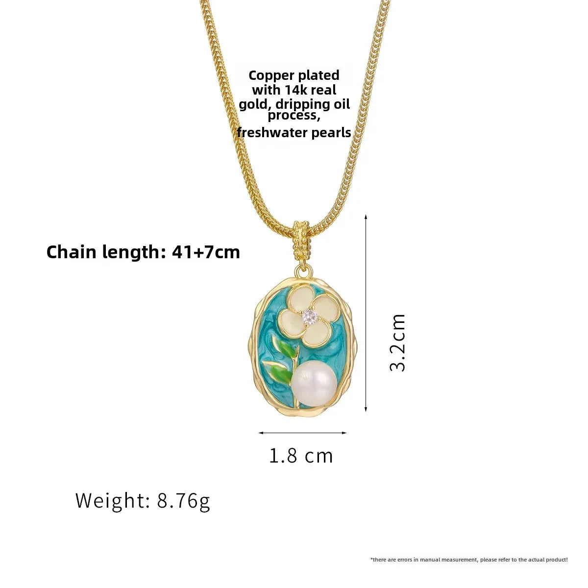 Wholesale Natural Pearl Oil Painting Necklace Jewelry Set