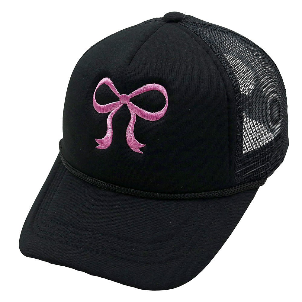 Wholesale Bow Embroidery Mesh Hat Baseball Cap ACC-HT-HaiPu018