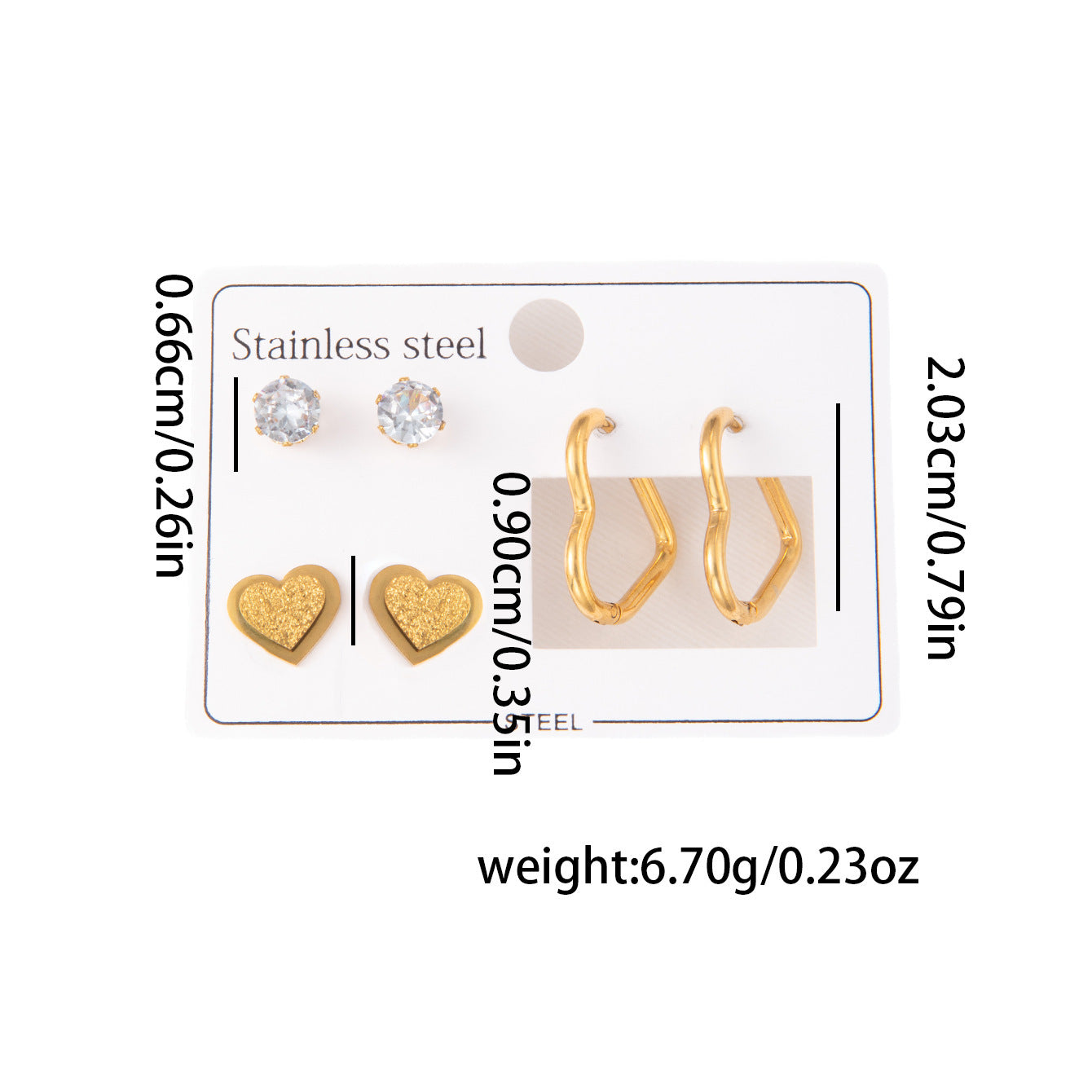Wholesale Stylish Titanium Steel Love Earrings Set Fashion Jewelry for Party Wear