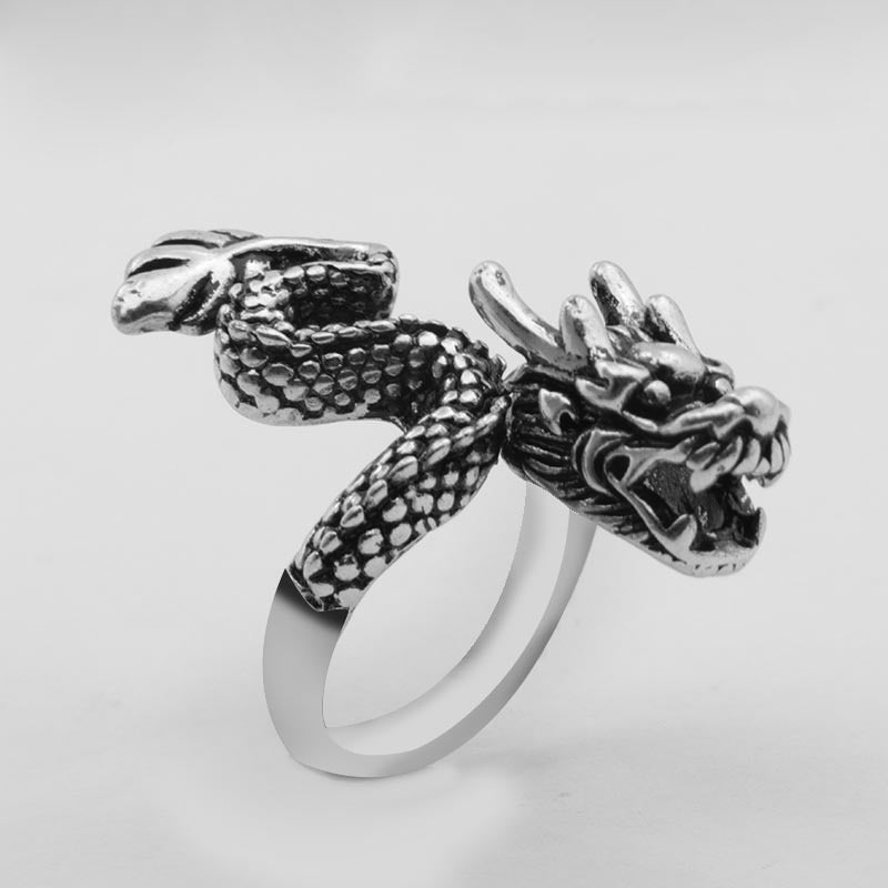 Wholesale Men's Chinese Dragon Head Ring ACC-RS-YuMei001