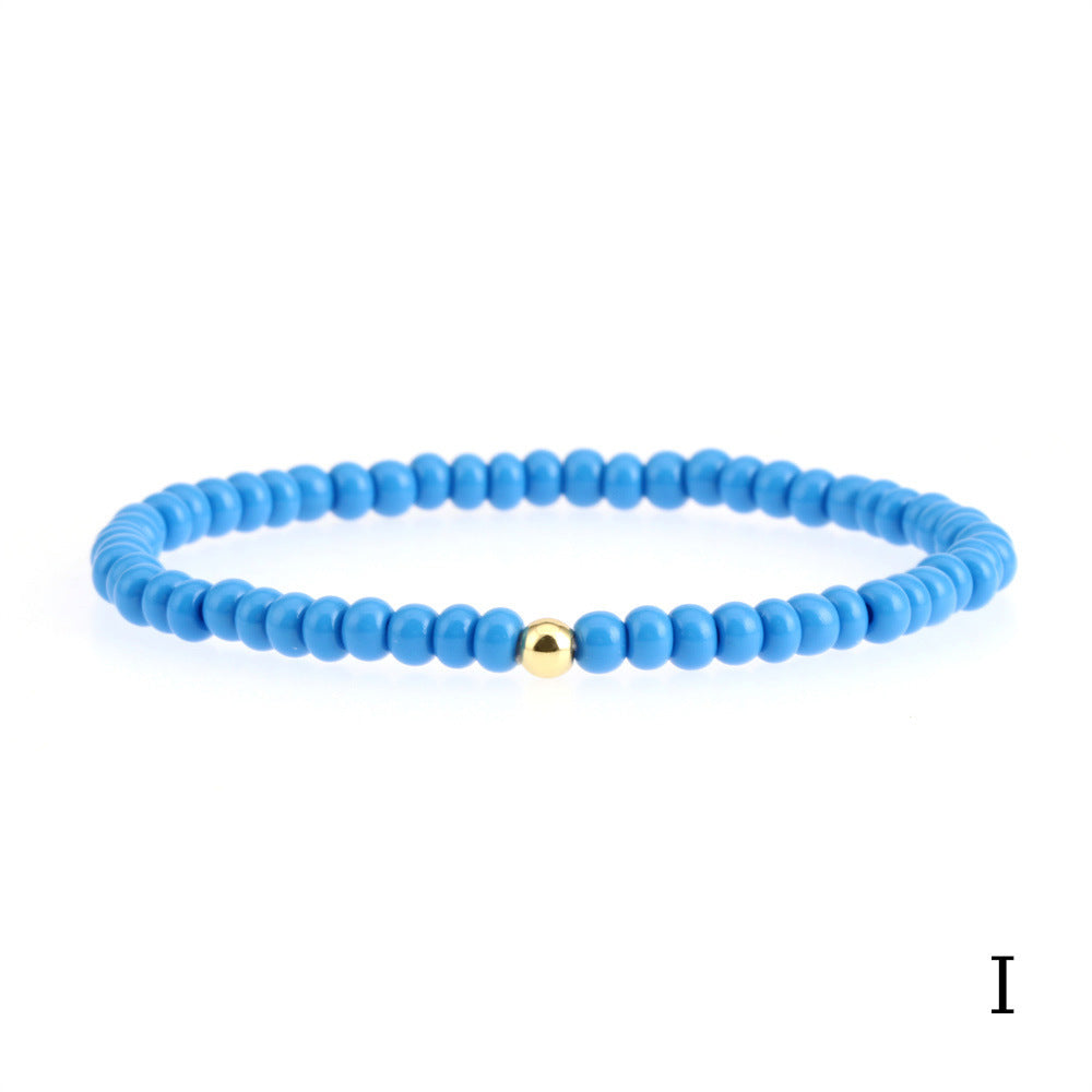 Wholesale Colorful Preciosa Czech imported glass bead bracelet handmade elastic jewelry