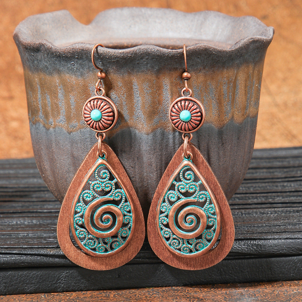 Wholesale Retro Bohemian Alloy Geometric Earrings for Everyday Wear