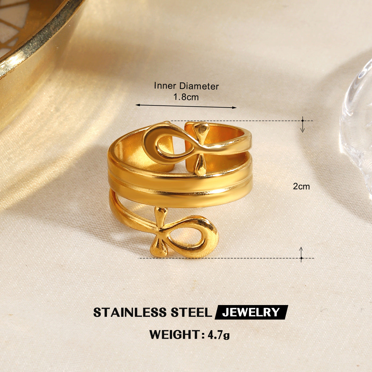 Wholesale Trendy Stainless Steel Gold Sun Ring Irregular Design Jewelry Accessory