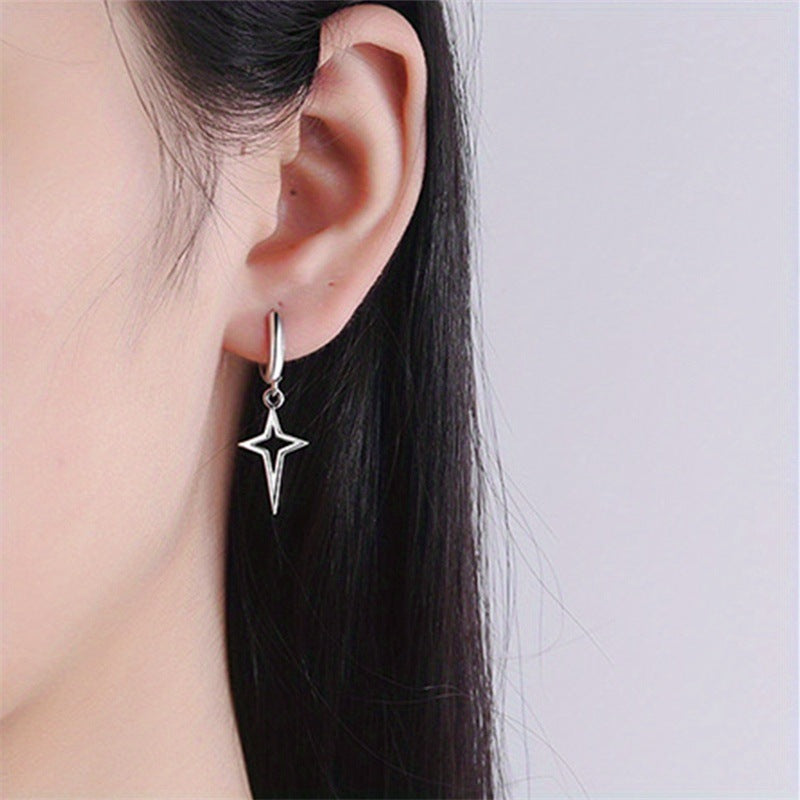 Wholesale Gothic Punk Star Cross Pendant Dangle Earrings Fashion Jewelry Accessory