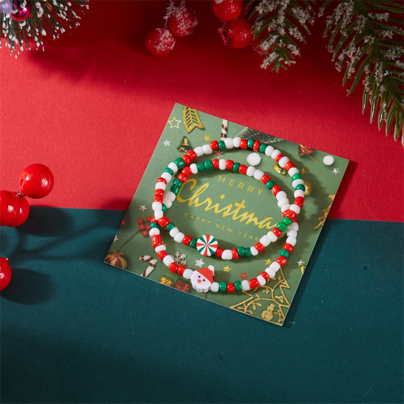 Wholesale Christmas Woven Paper Card Bracelet