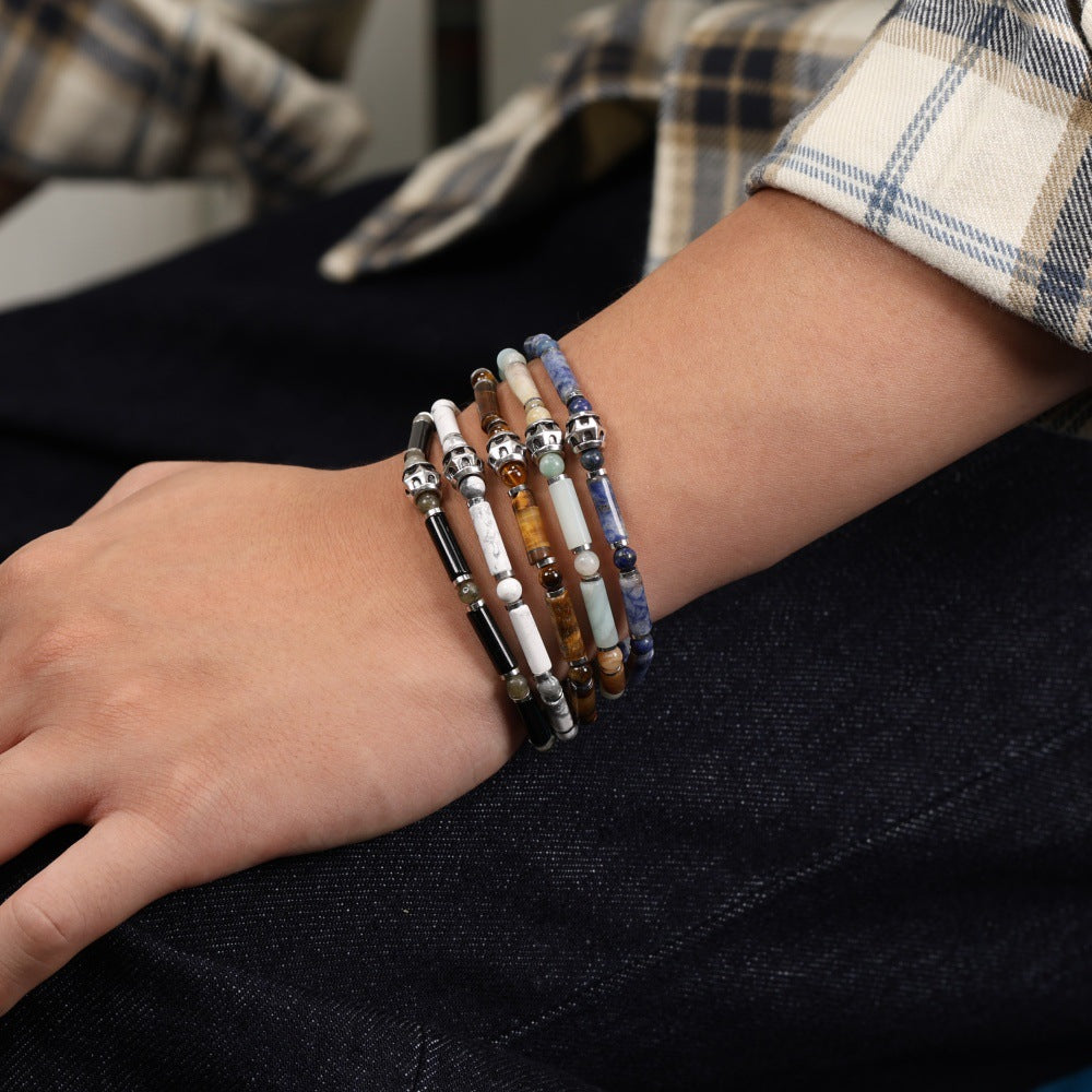 Wholesale Bohemian style turquoise beaded bracelet tiger eye stone colorful bracelet