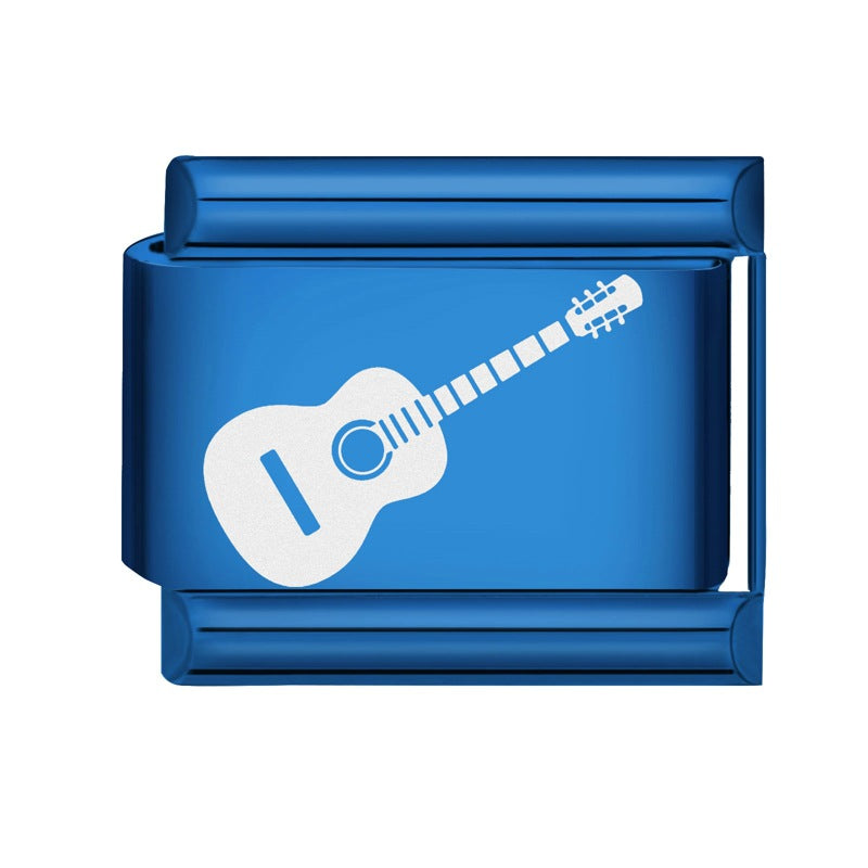 Wholesale Italian Charm Bracelet 9mm DIY Splicing Blue Series Stainless Steel Composable Bracelet