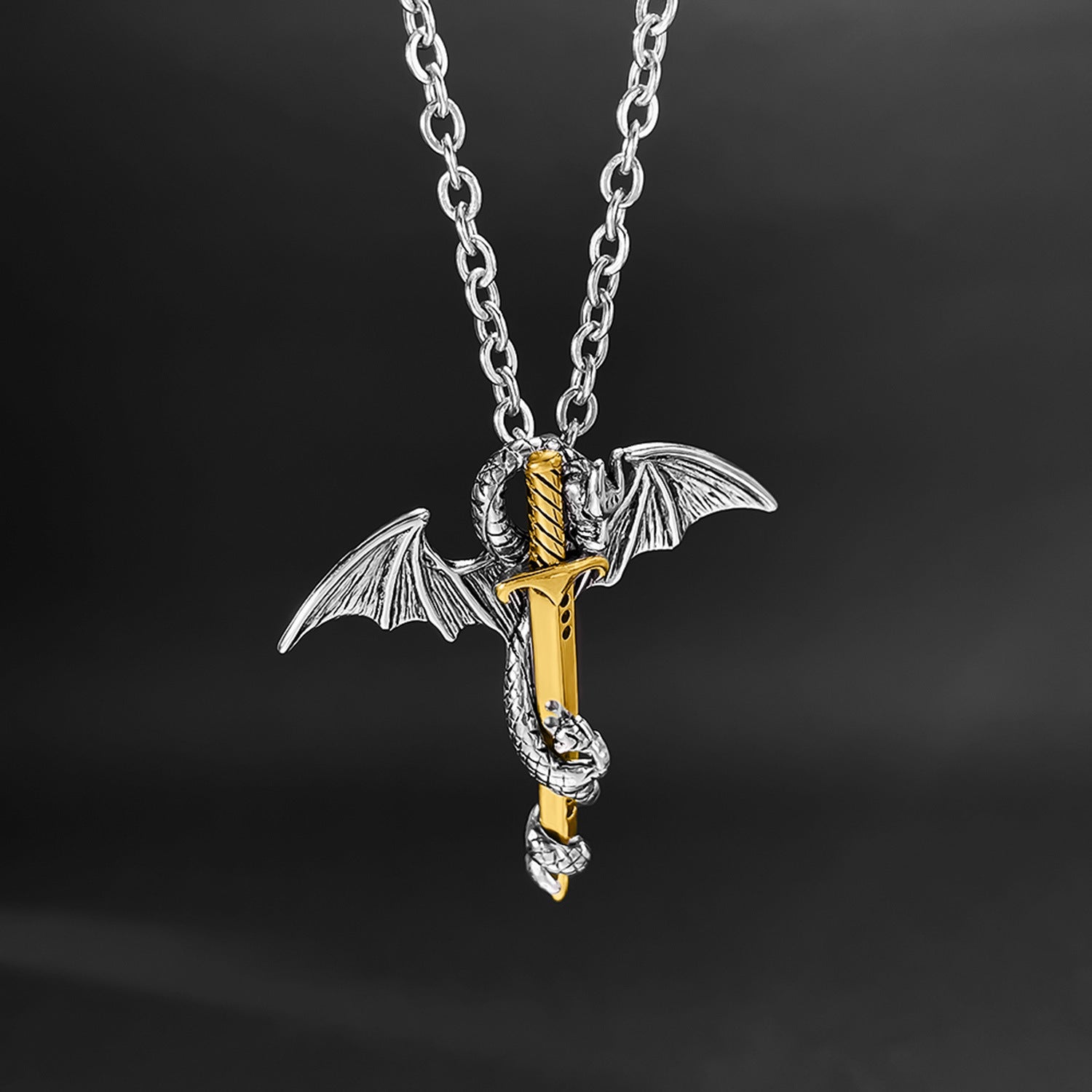 Wholesale Dragon Pendant  Titanium Steel Necklace