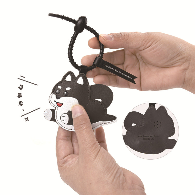 Wholesale Leather Squeaky Dog Keychain Car Hanging Charm Decorative Gift