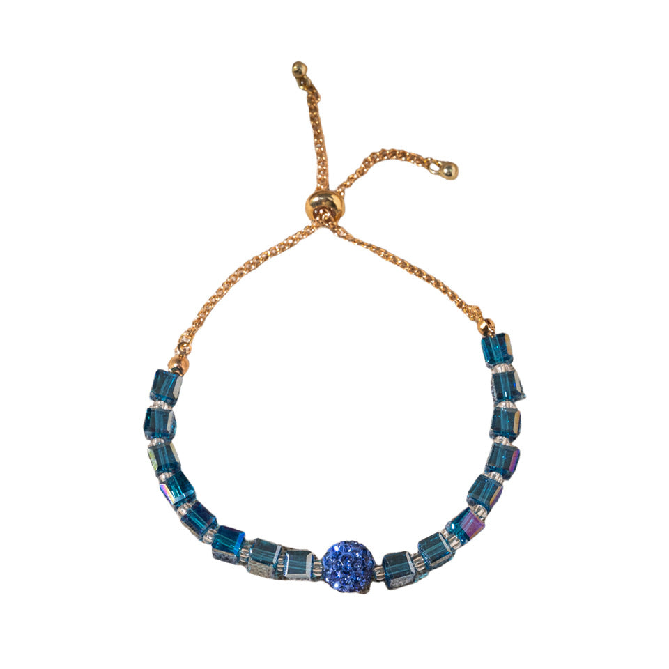 Wholesale Colorful transparent sugar cube glass bracelet