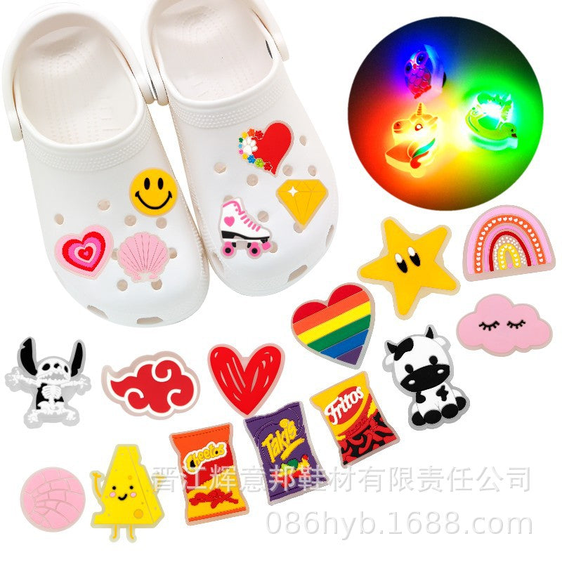 Wholesale 10pcs PVC Waterproof Cartoon LED Flashing Light Shoe Charms ACC-SC-YiBang008