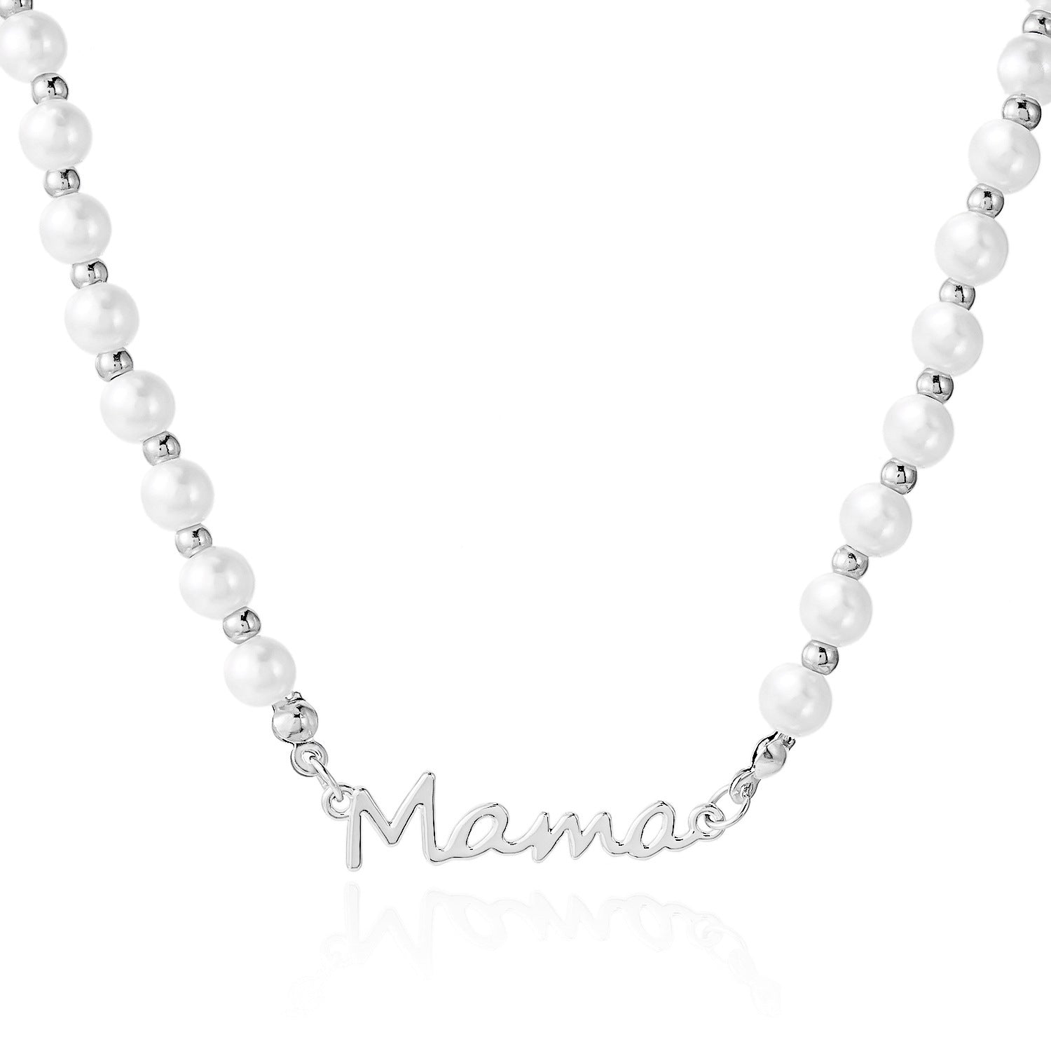 Wholesale Mother's Day Letters Mama Pearl Necklace Bracelet suit
