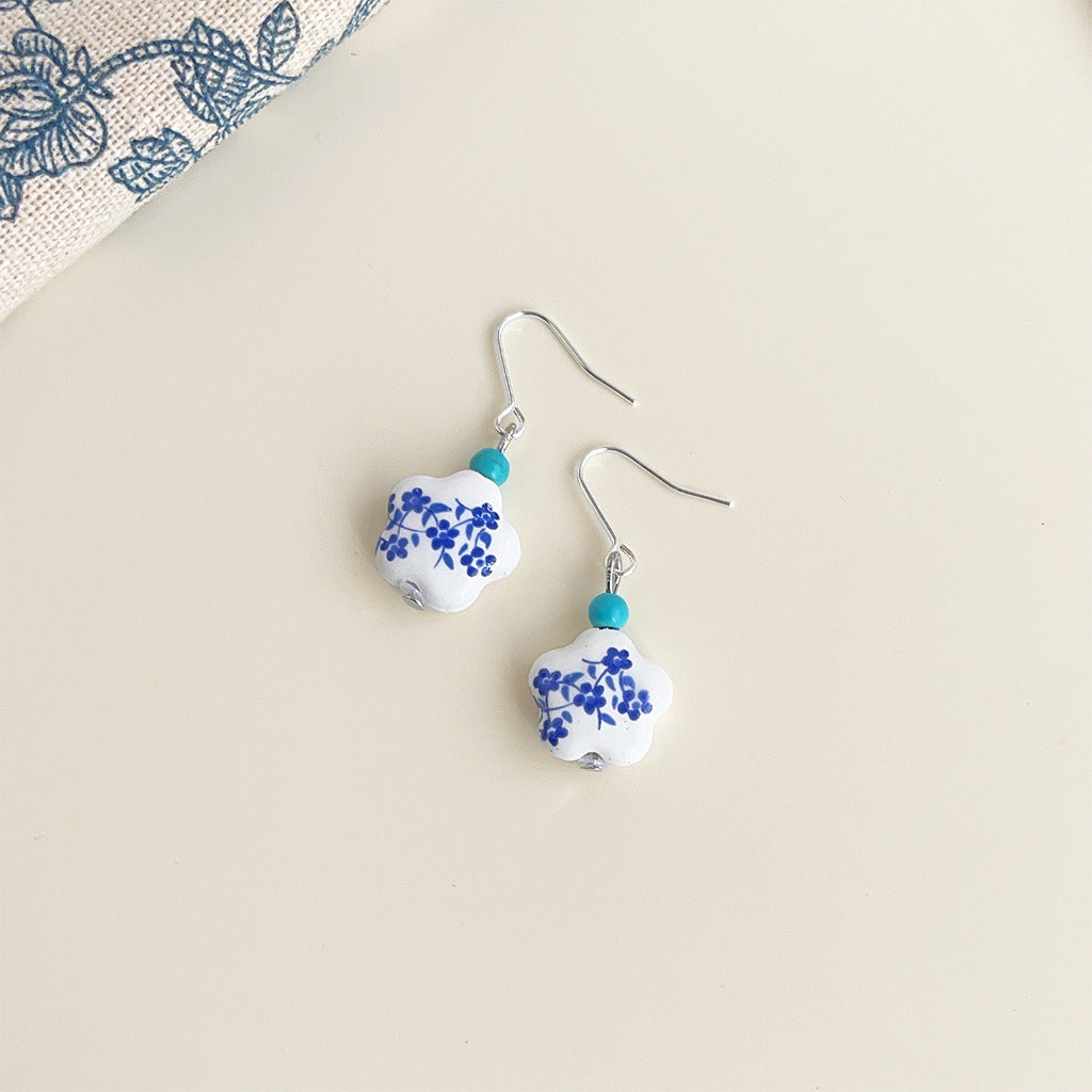 Wholesale Blue and white porcelain series earrings