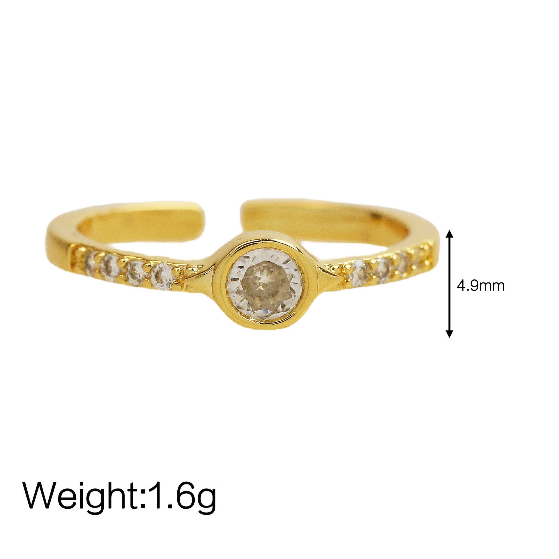 Wholesale 18k Gold Brass Devil's Eye Religious Eye Opening Ring