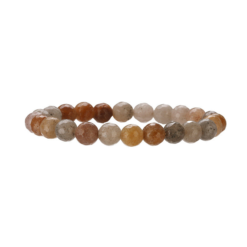 Wholesale Minimalist Faceted Natural Stone Beaded Bracelet With Pink Crystal Heart Charm Chic Unisex Jewelry Accessory For Wedding Gift And Boutique Resale