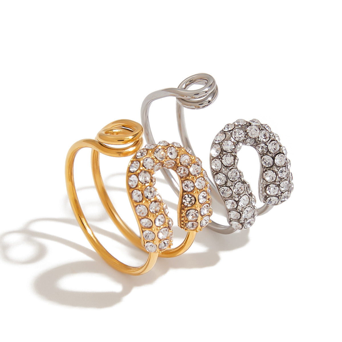 Wholesale 18K Gold Stainless Steel Zircon Ring