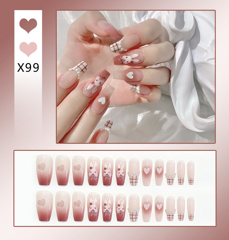 Wholesale 24 Pieces/box Diamond Butterfly Glitter Nail Art Press-on Nails Kits Nail Stickers ACC-NS-DiNa002