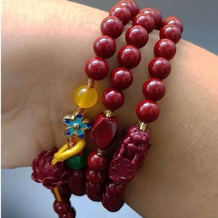 Wholesale Resin Bracelet Unisex Chinese Style Red Pixiu Beaded Jewelry for Everyday Wear