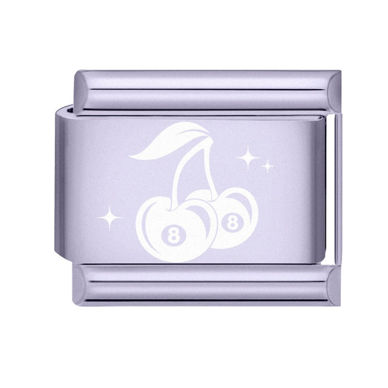 Wholesale Italian Charm Bracelet 9mm DIY Splicing Light Purple Series Stainless Steel Composable Bracelet