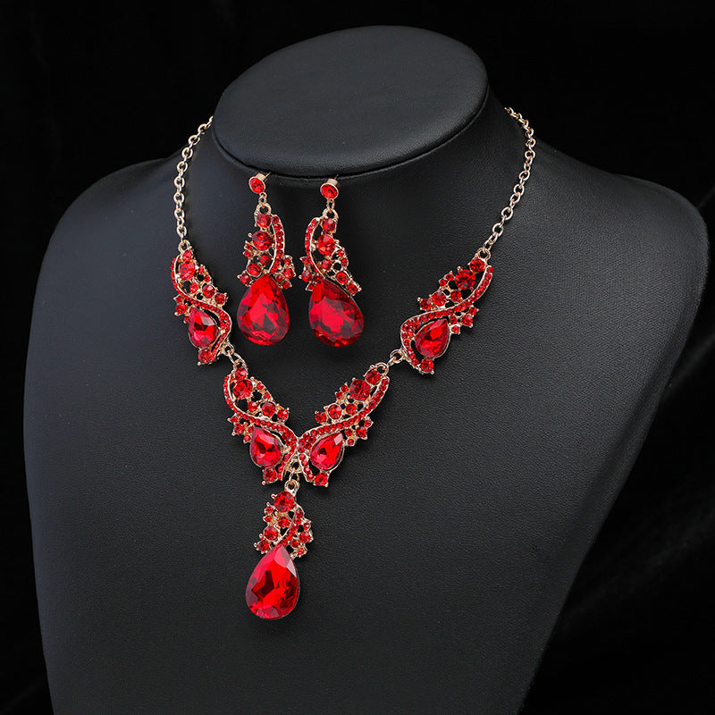 Wholesale luxury exaggerated necklace earrings set