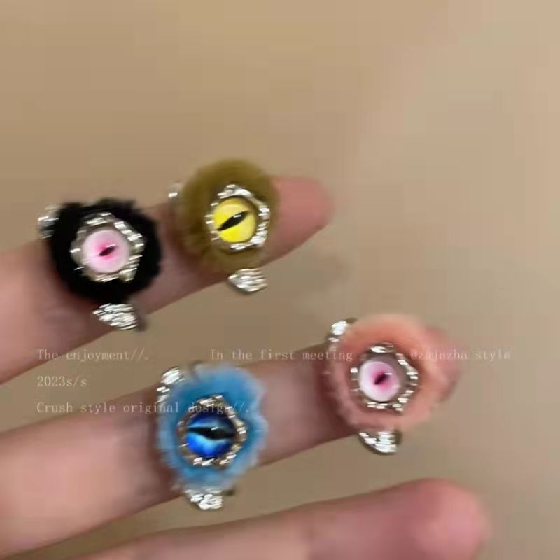 Wholesale Funny little monster plush ring