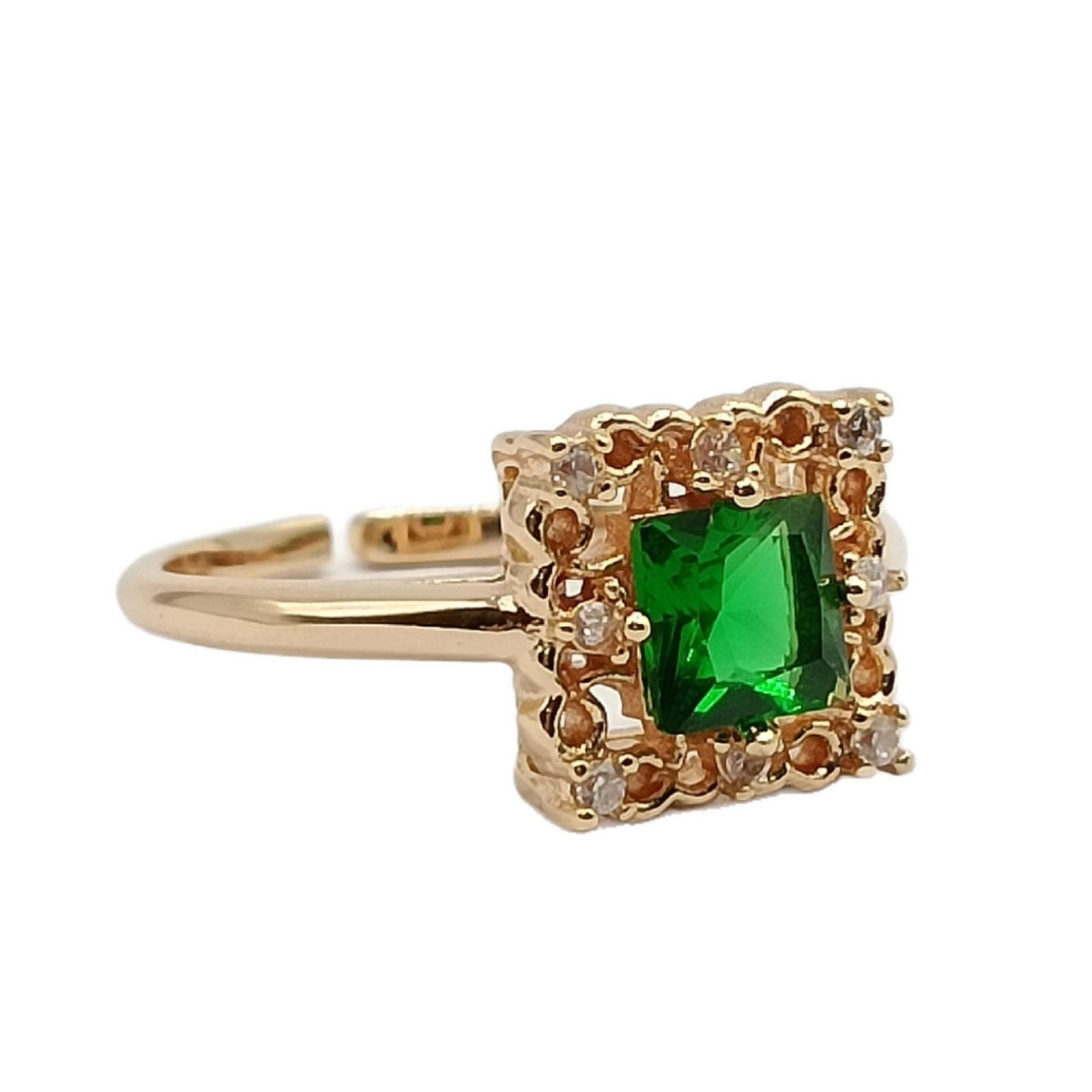 Wholesale Christmas Square Cut Zircon 18k Open Ring