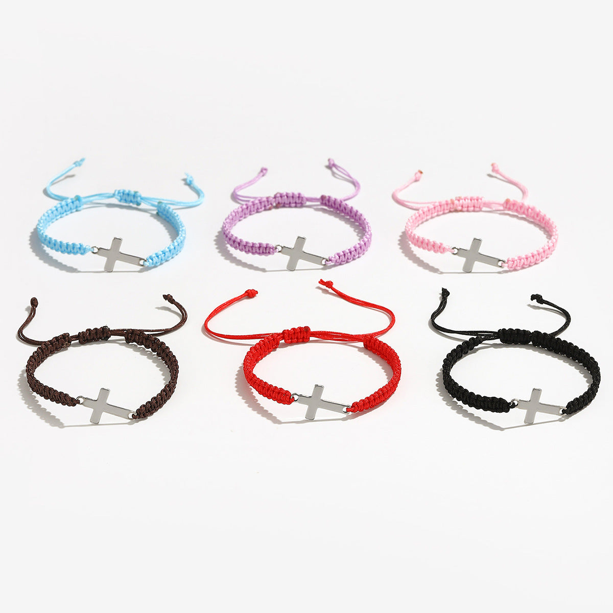 Wholesale  Stainless Steel Cross Hand-woven Bracelet