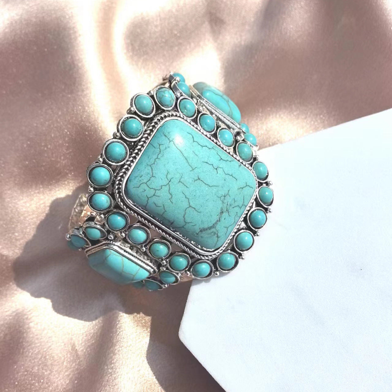 Wholesale Electroplated Turquoise Bohemian Bracelet - Ethnic Style Fashion Accessory for Boutique Resale