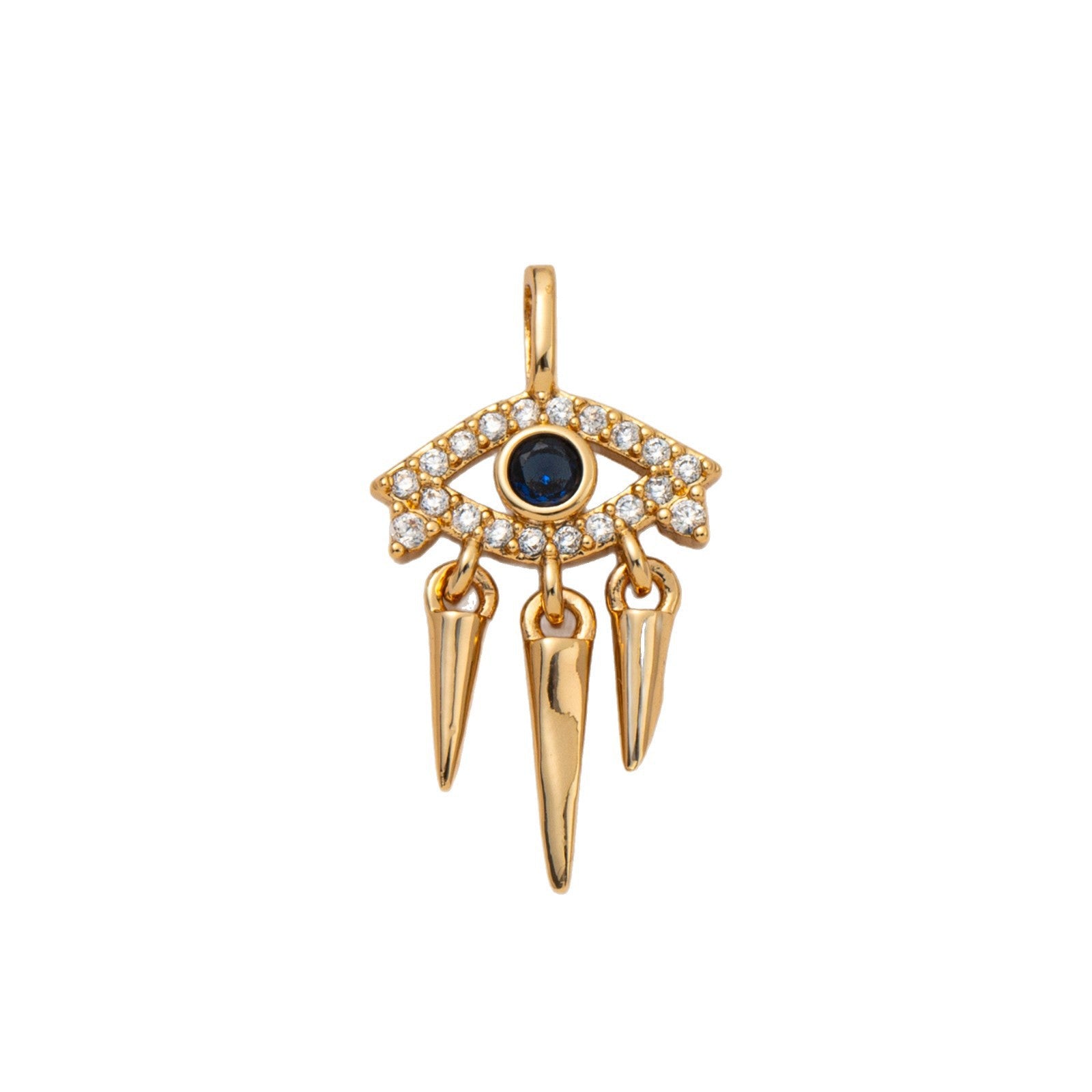 Wholesale 18K gold plated cross evil eye adjustable pendant necklace
