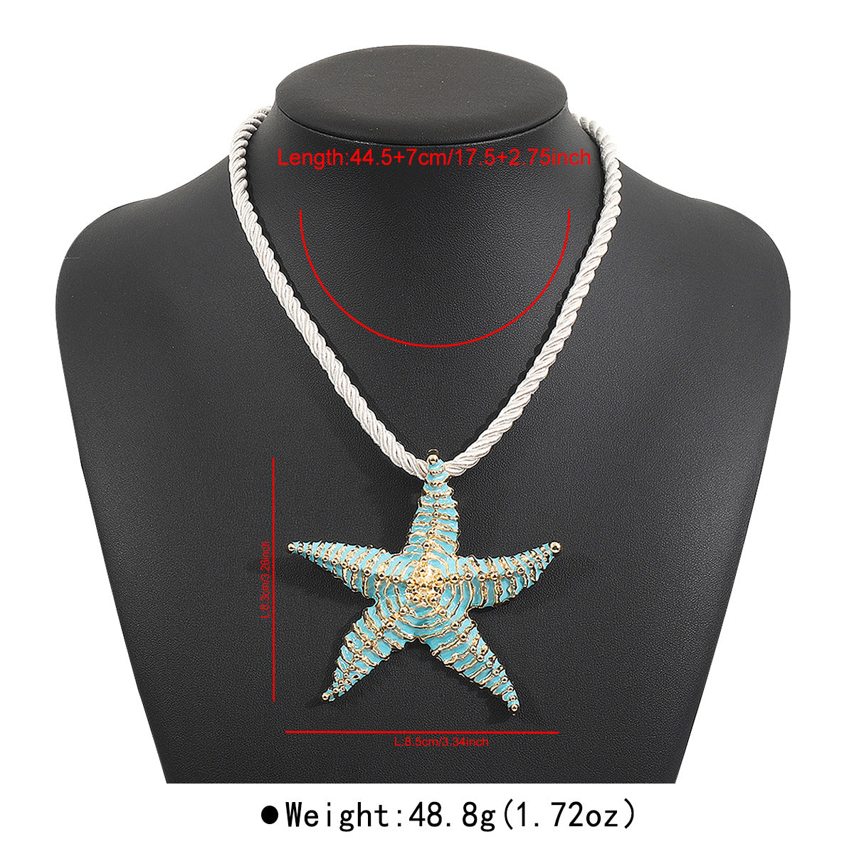Wholesale beach starfish pendant necklace  ZA  irregular alloy clavicle Necklace