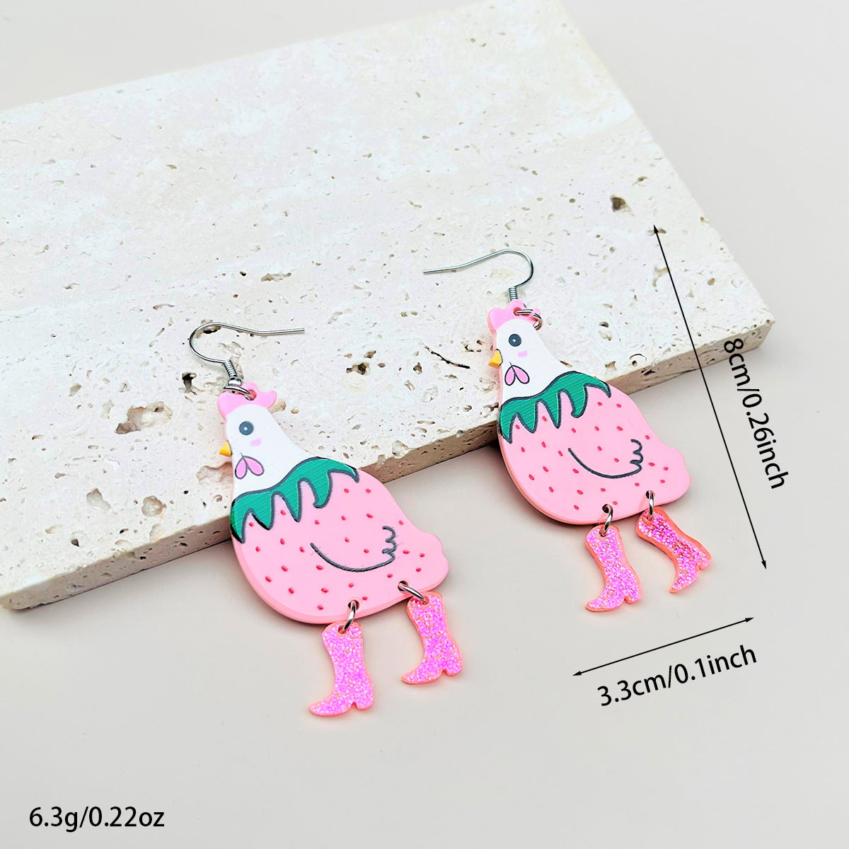 Wholesale  funny acrylic high heels wave dot cock personality women's earrings