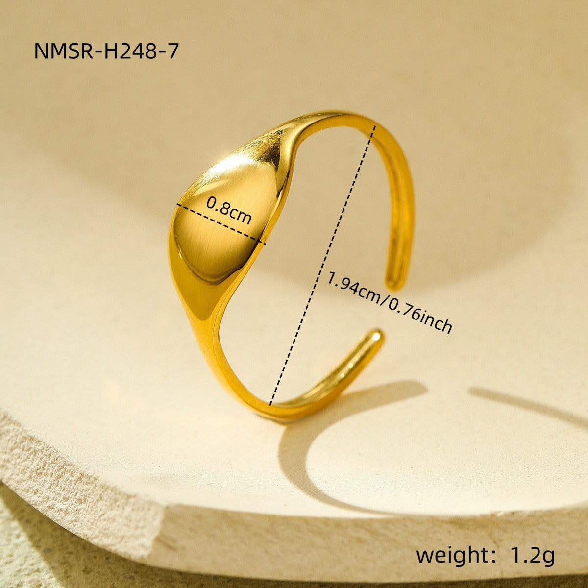 Wholesale 18k gold geometric irregular stainless steel ring