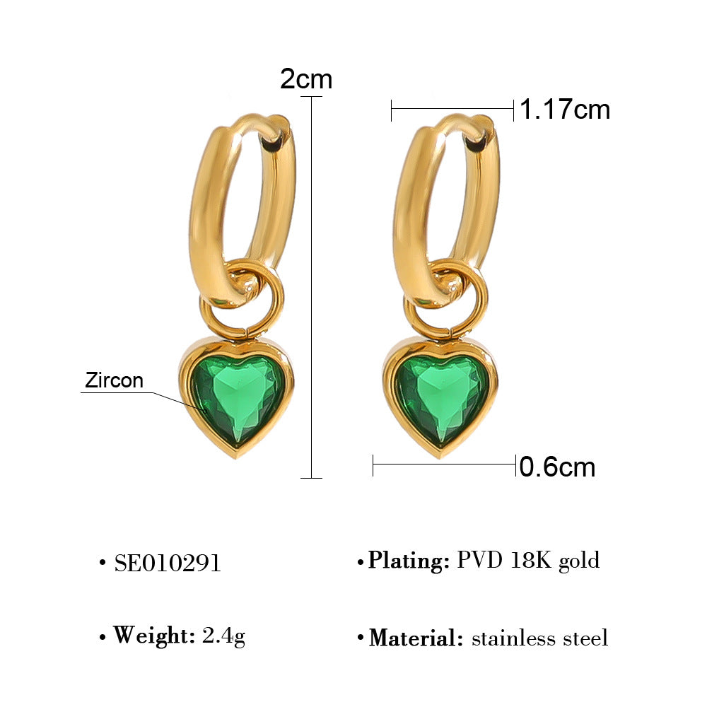 Wholesale Heart Diamond Series Retro Earrings