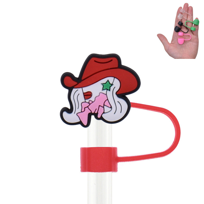 Wholesale Random 100pcs Cowgirl PVC Soft Straw Tube Cap