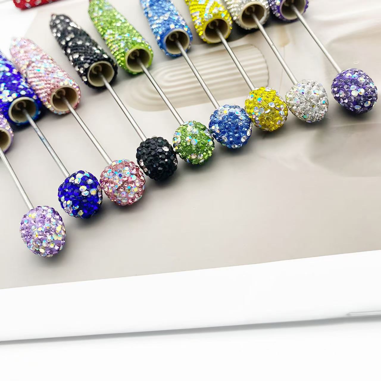 Wholesale 10pcs creative full drill beaded ballpoint pen