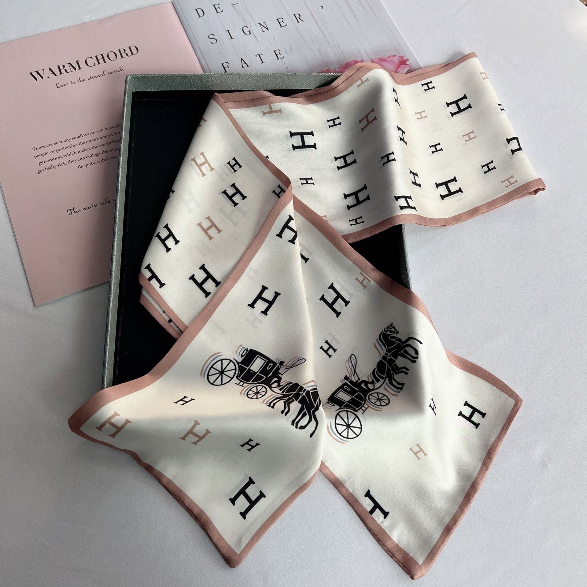 Wholesale  Narrow Silk f Long Retro Silk Scarf