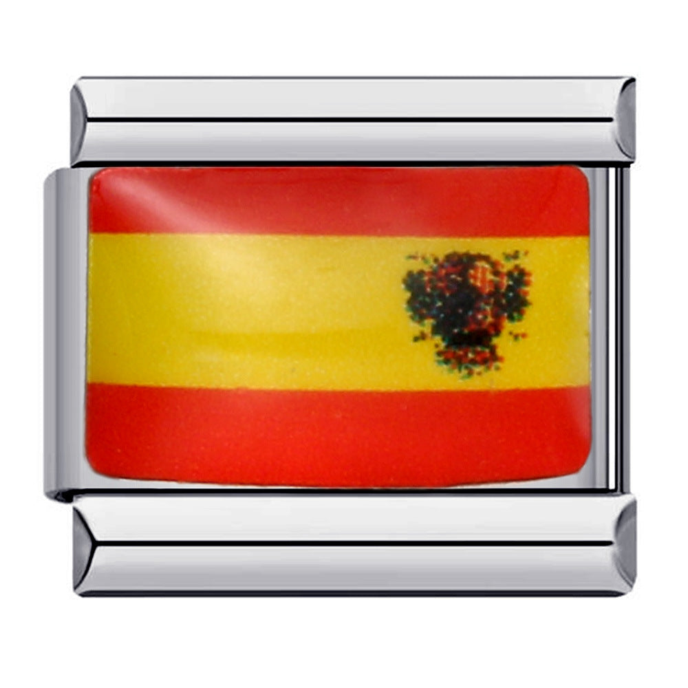 Wholesale Italian Charm Bracelet 9mm DIY Splicing Removable Gold Plated Oil Drop Cartoon Stainless Steel Composable Bracelet