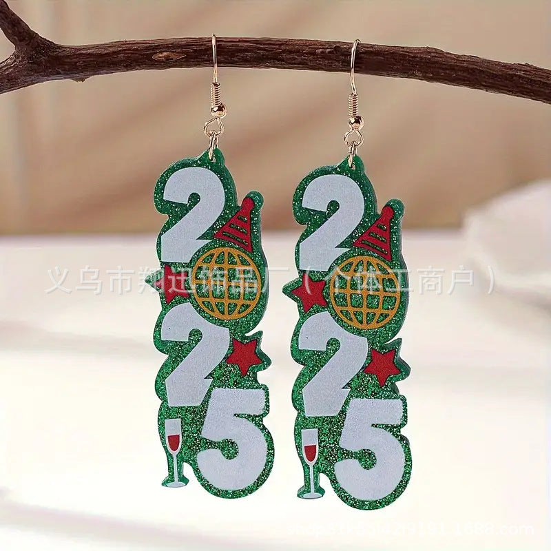 Wholesale Acrylic Christmas Sequin Earrings ACC-ES-XiangX006