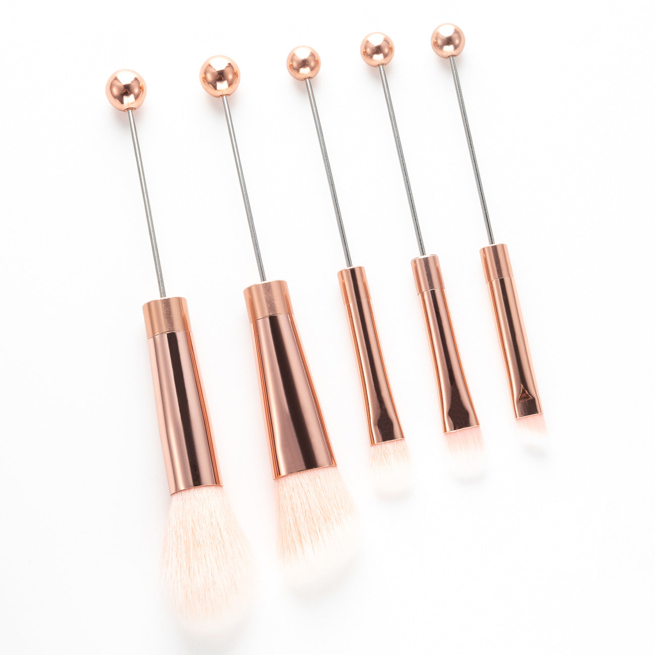 Wholesale Beadable 5-piece DIY Beaded Makeup Brush Set Beauty Tools