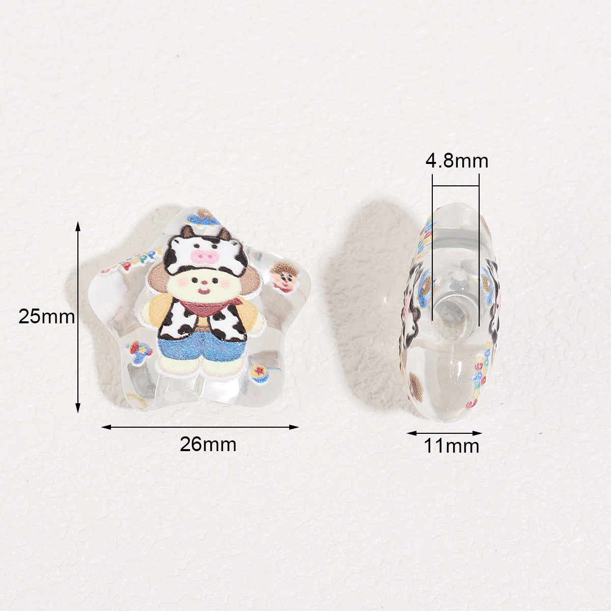 Wholesale 10pcs  Cartoon Cute Puppy Five-Pointed Star  Focal Beads DIY Bead Accessories