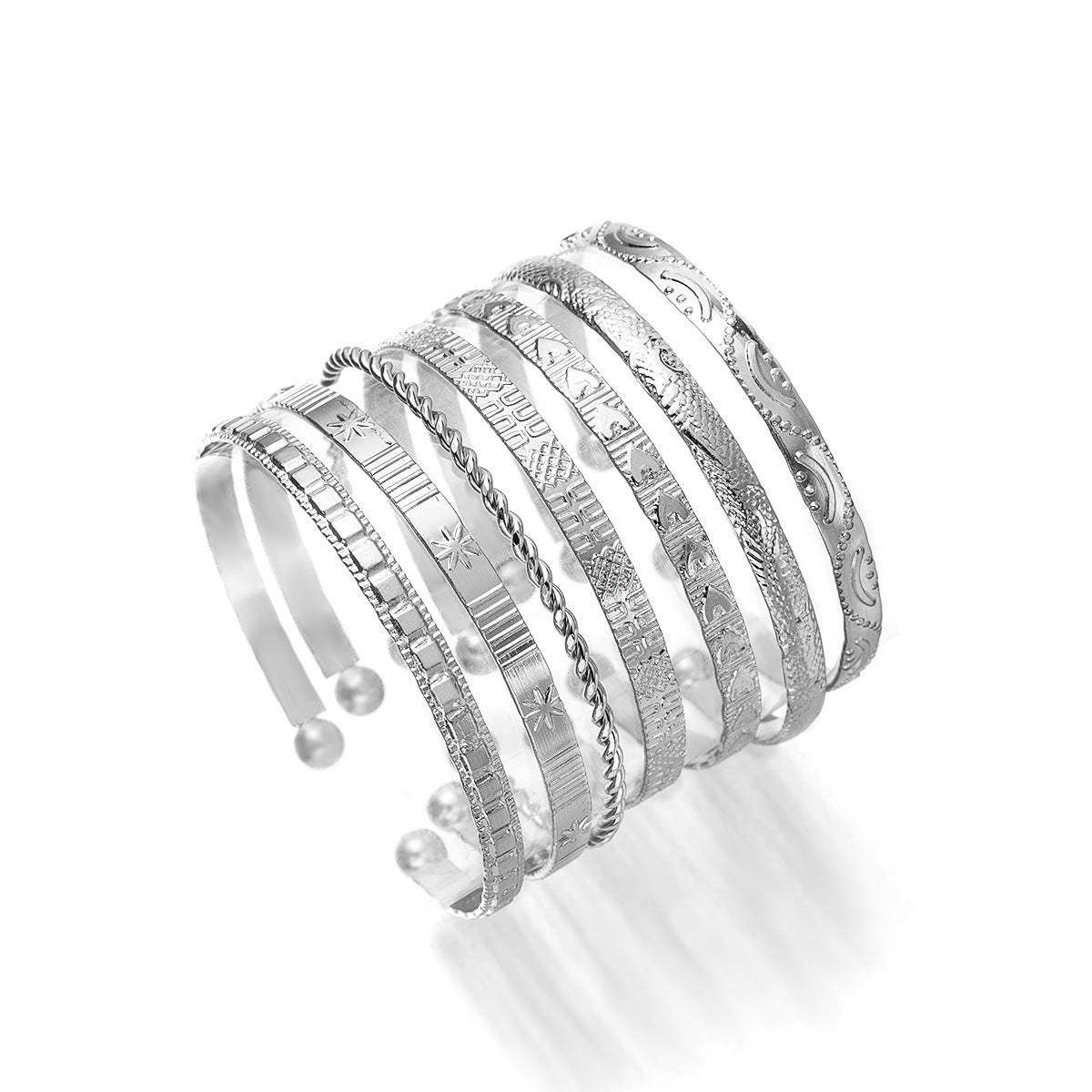 Wholesale Half Alloy Spiral  Round Bead Style  Opening Bracelet