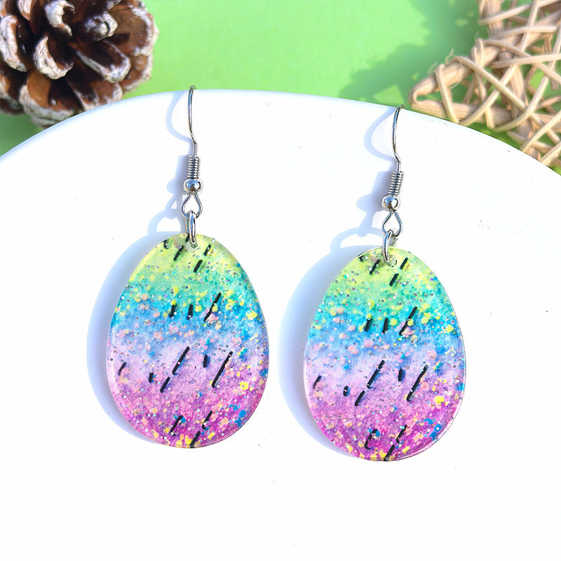 Wholesale Acrylic Easter bunny and egg earrings