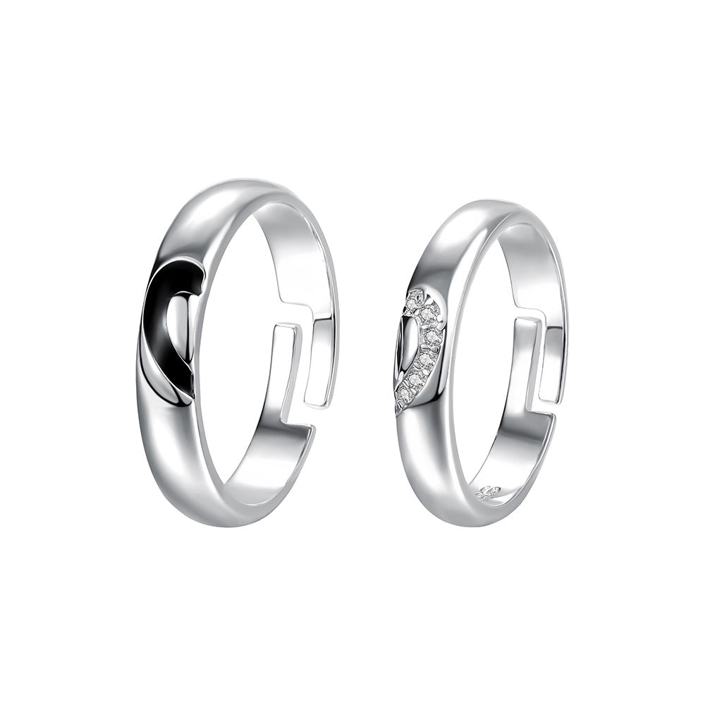 Wholesale Heart Link Mood s925 sterling silver adjustable ring