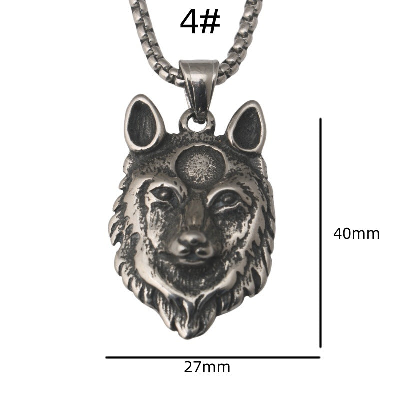 Wholesale Men' s Vintage Stainless Steel Skull Pendant