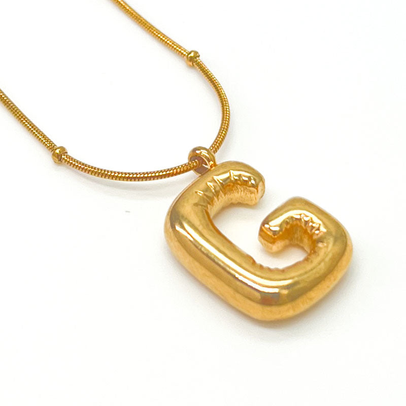 Wholesale Stainless Steel 18K Gold Plated Letter Necklaces ACC-NE-YuHui001