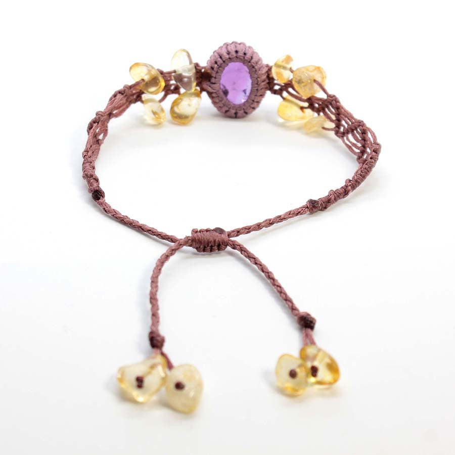 Wholesale Fashion Handmade Braided Crystal Bracelet Adjustable Gemstone Jewelry Gift For Couple Students Boutique Resale