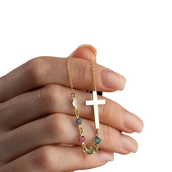 Wholesale Birth Girl Necklace Cross Titanium Steel  Necklaces