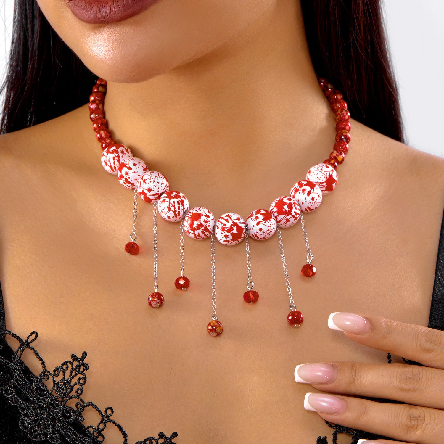 Wholesale  Party Pumpkin Ghost Face Necklace