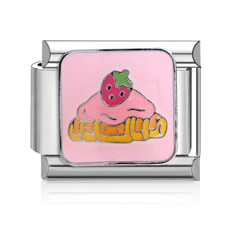 Wholesale  9mm Italian Charm Starter Bracelets DIY square Single Section Creative Stainless Steel Composable Bracelet