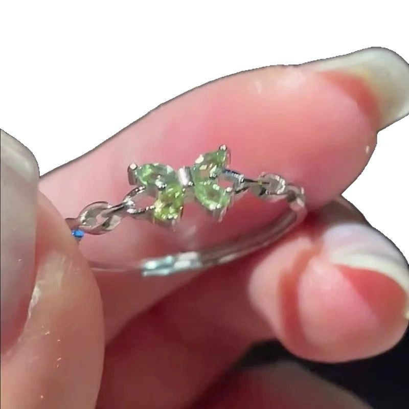 Wholesale Green Rhinestone Butterfly Ring